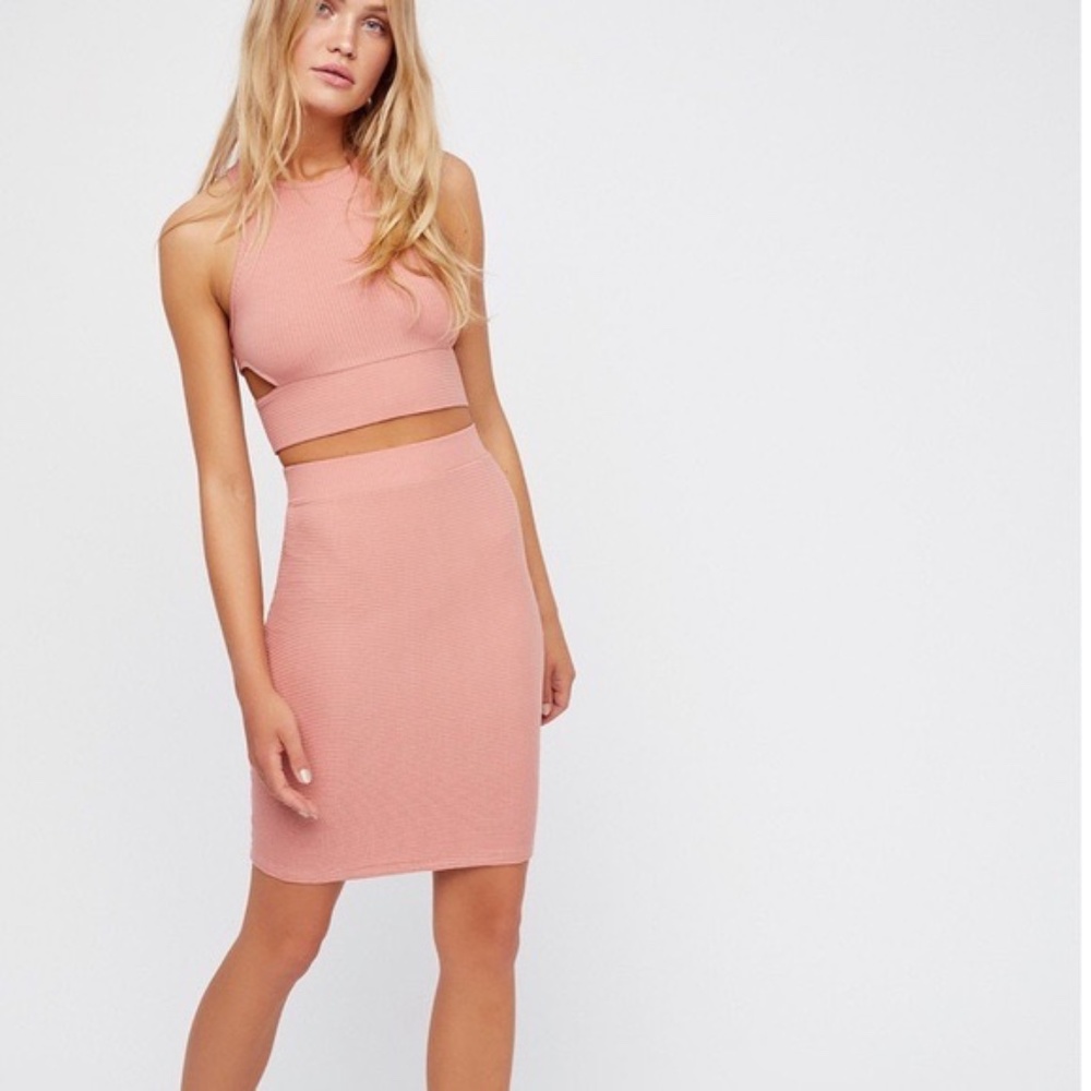 Free People Who’s That Girl Set In Blush Pink